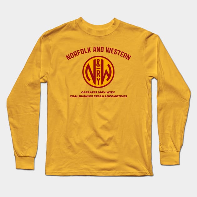NORFOLK AND WESTERN RAILWAY Long Sleeve T-Shirt by BUNNY ROBBER GRPC